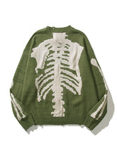 Übergroßer Skelett-Strickpullover